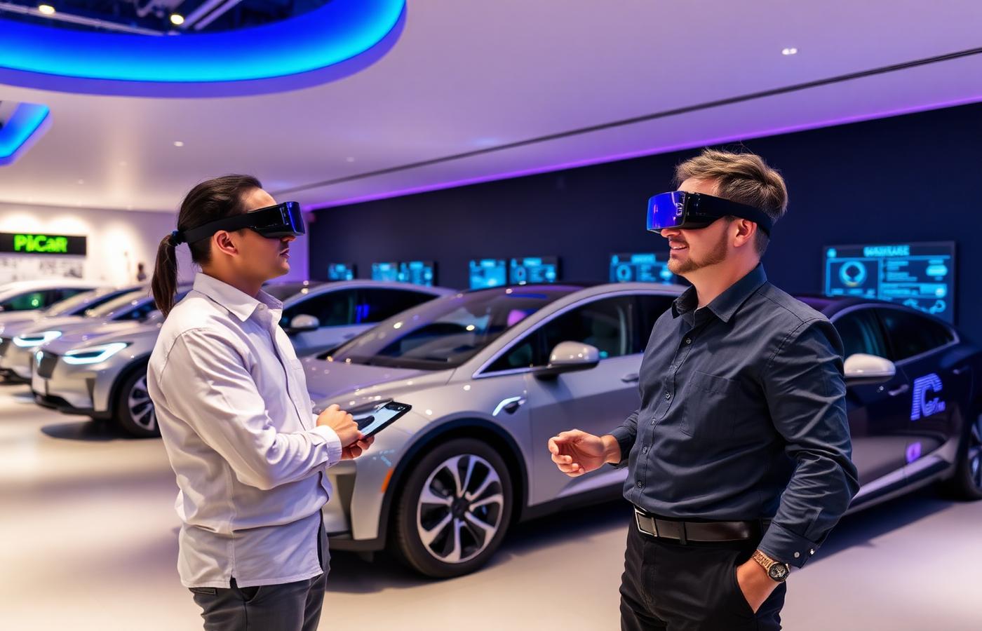 Staff PiCAR con smart glasses XR nello showroom partner